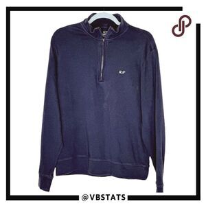 Vineyard Vines Men's Long Sleeve Quarter‎ Zip Sweatshirt Navy Blue Size Small